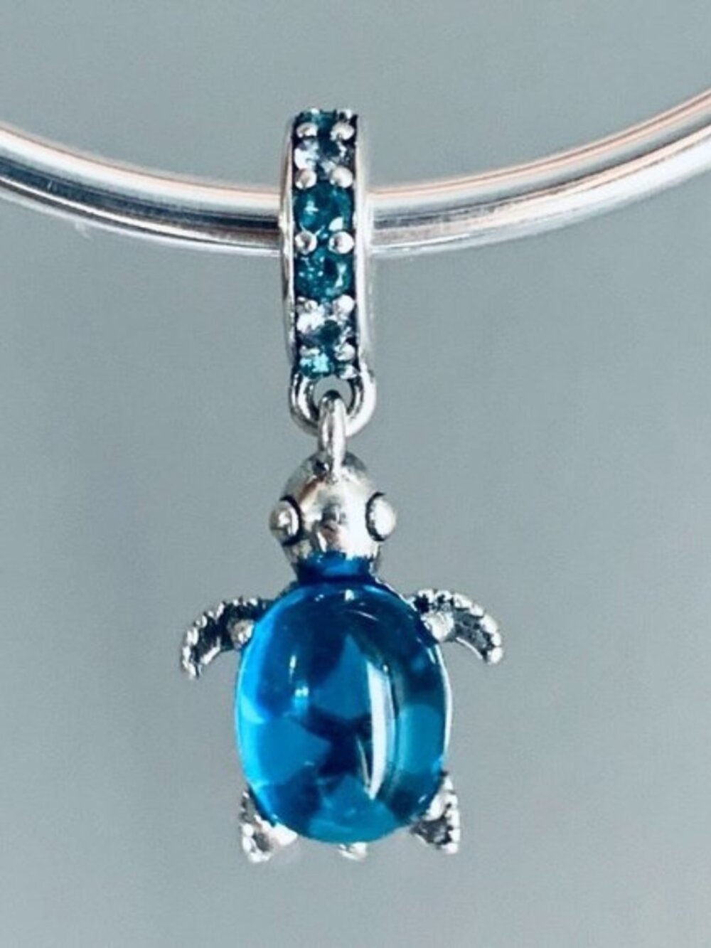 Pandora Murano Glass Sea TURTLE Dangle Charm